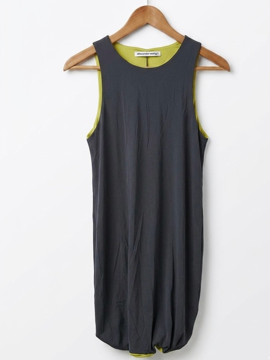 T by Alexander Wang Dresses & Skirts - NWT Alexander Wang.T Reversible Sleeveless Swim Jersey Dress Charcoal Lime Small